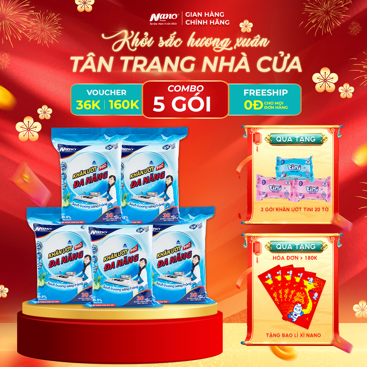 Khăn ướt đa năng - Hương Chanh sả